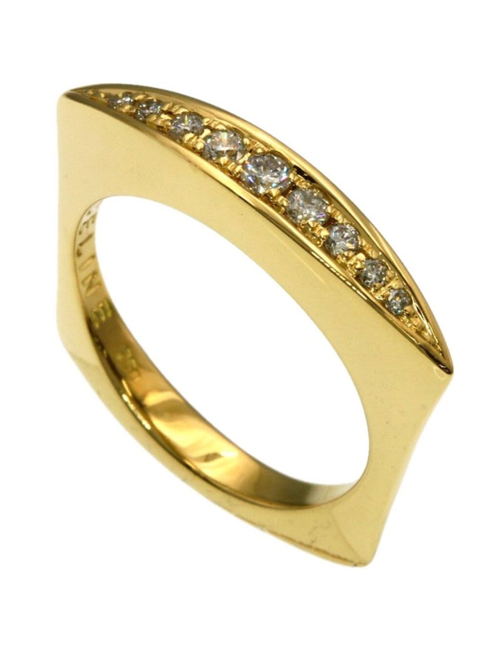 Celine Square Diamond Ring 18k Yellow Gold
